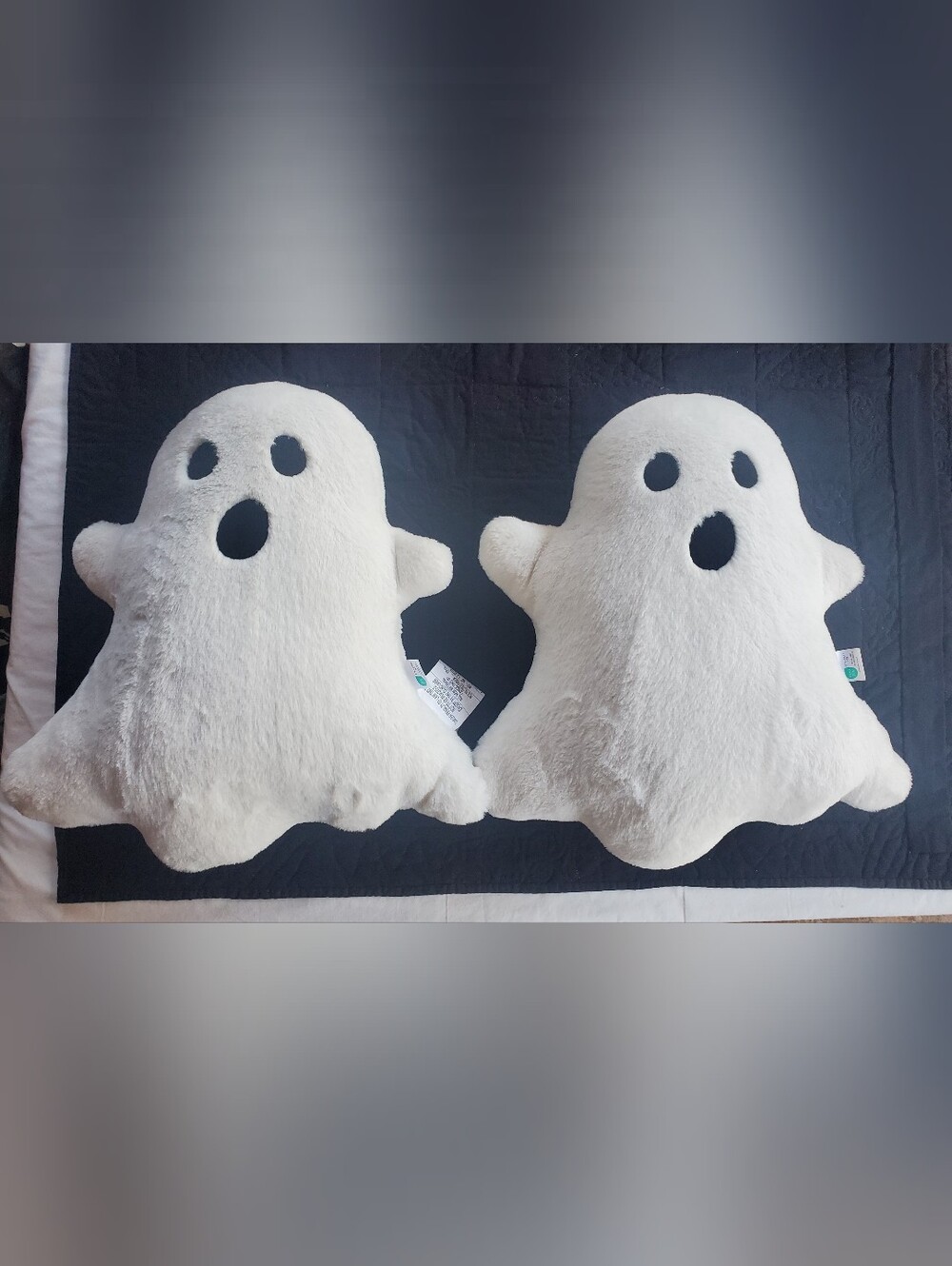 Two Brentwood Originals GHOST Shaped Pillows Halloween 16" Plush Costco Viral